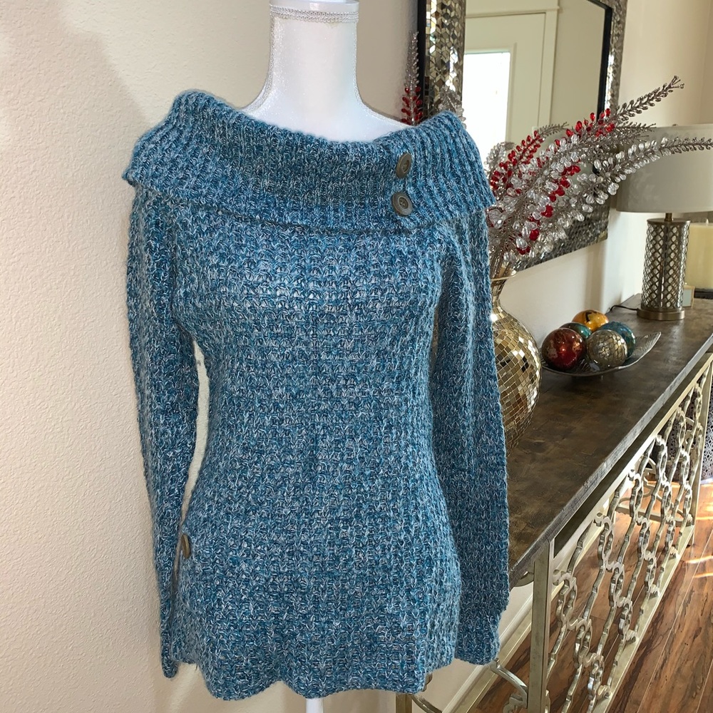 J. J. Always mohair blend blue sweater.